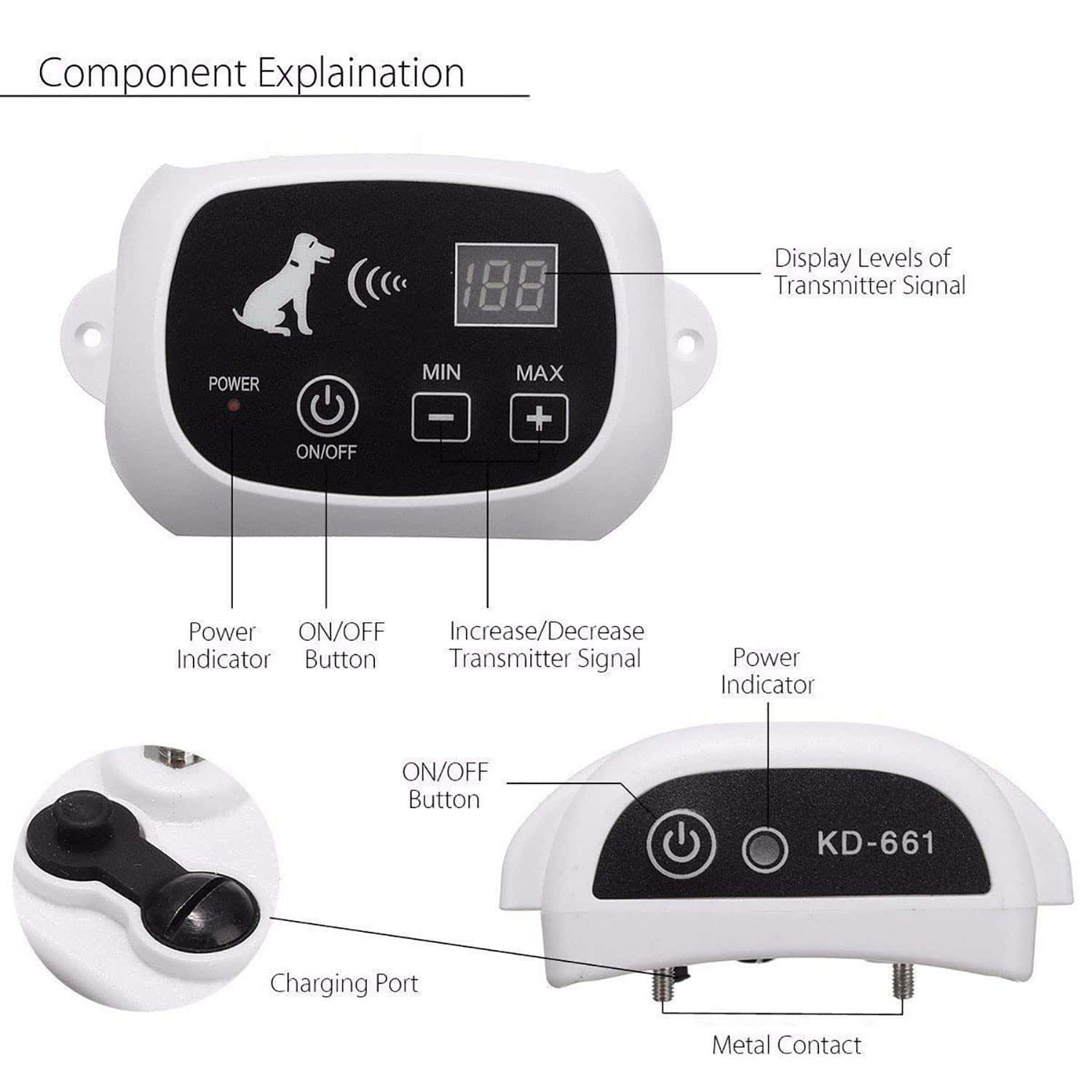 Outdoor Wireless Pet Fence System Wireless Electronic Dog Fence System