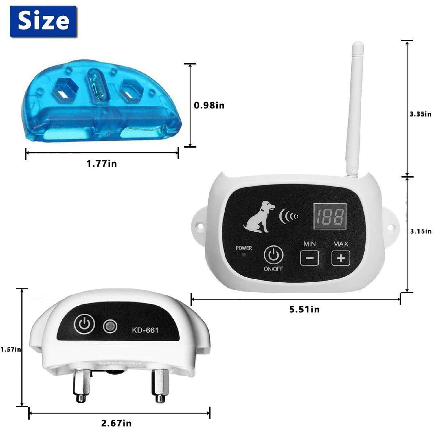 Wireless Dog Fence Containment System Rechargeable Waterproof Collar