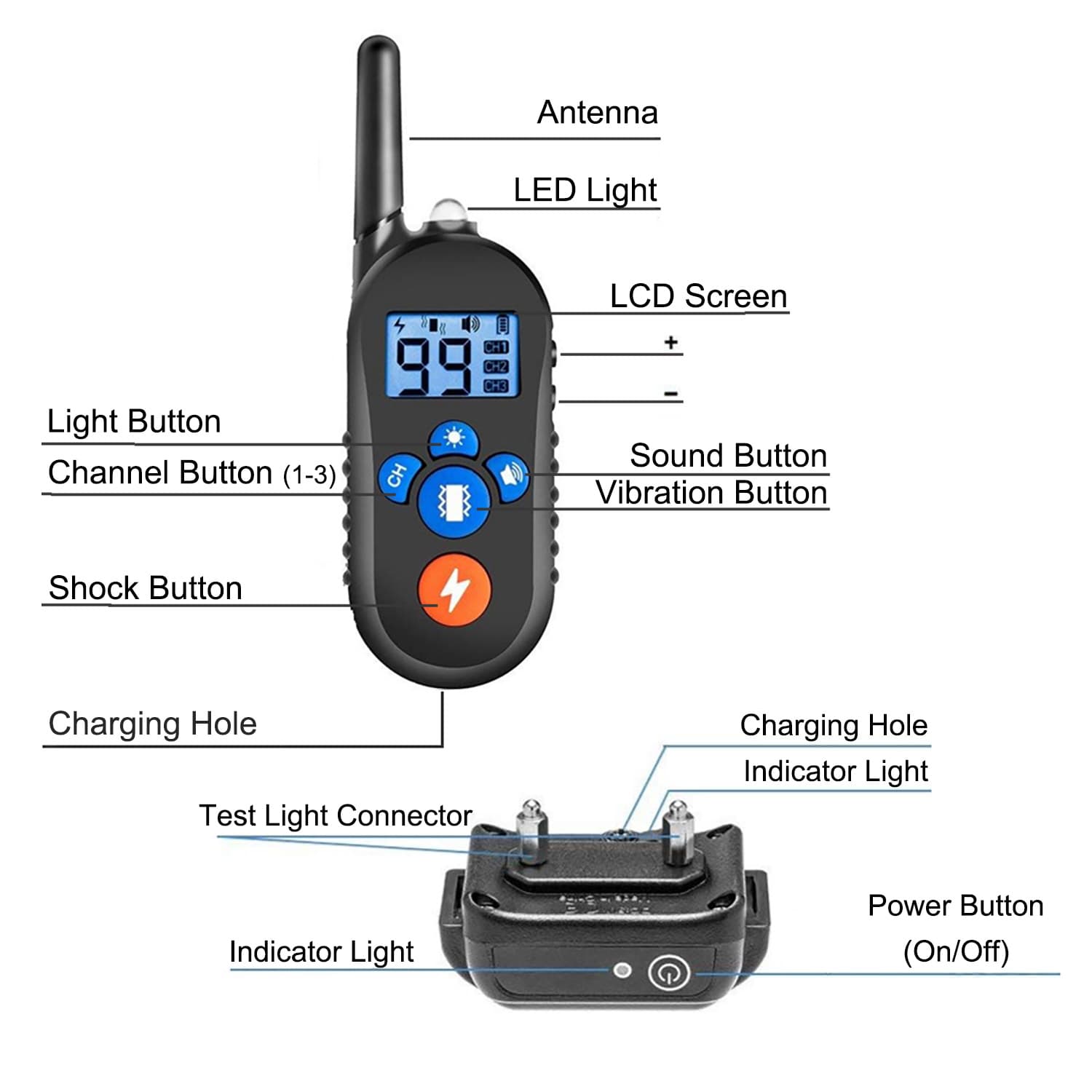 Dog training collar 600 yards with waterproof Rechargeable