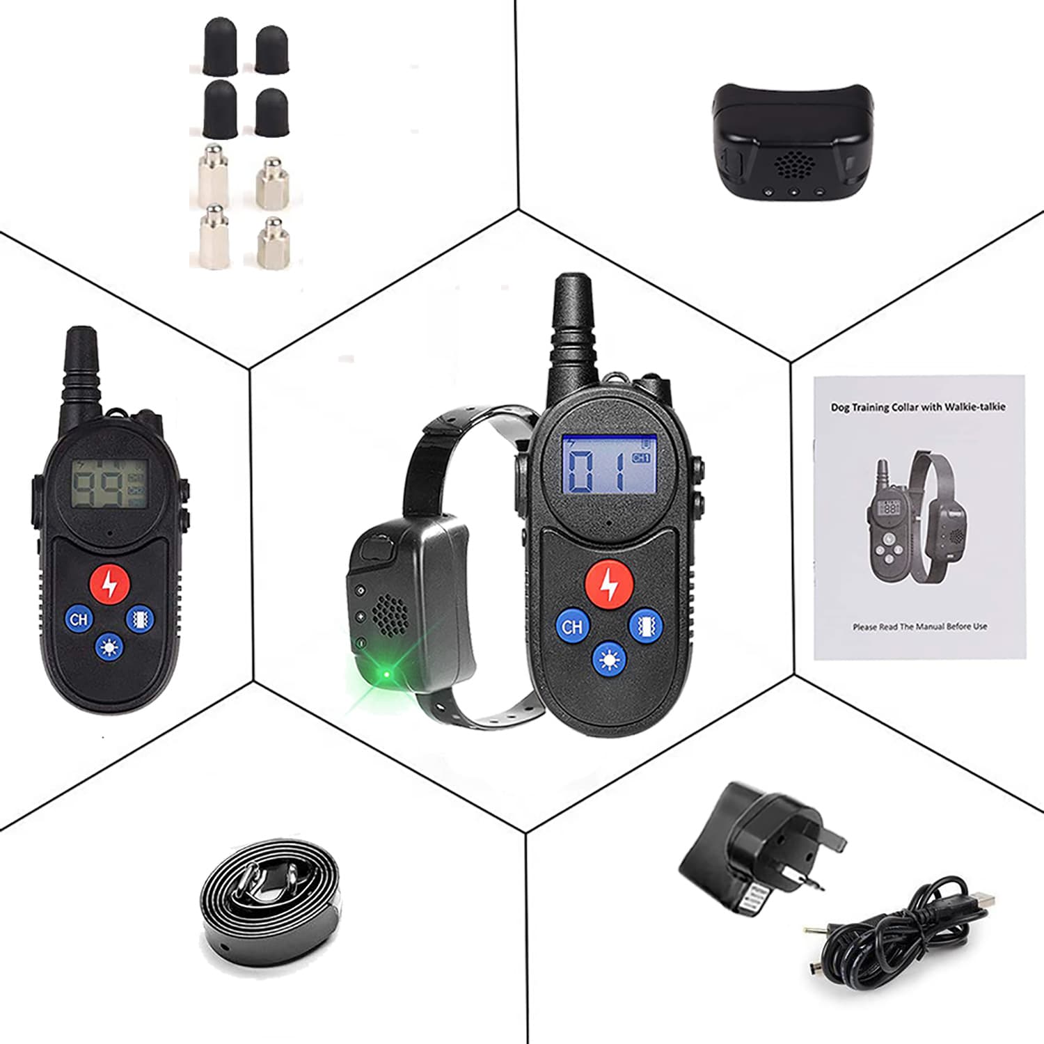 dog training collar with walkie talkie Remote Control Distance Up to 3280Ft