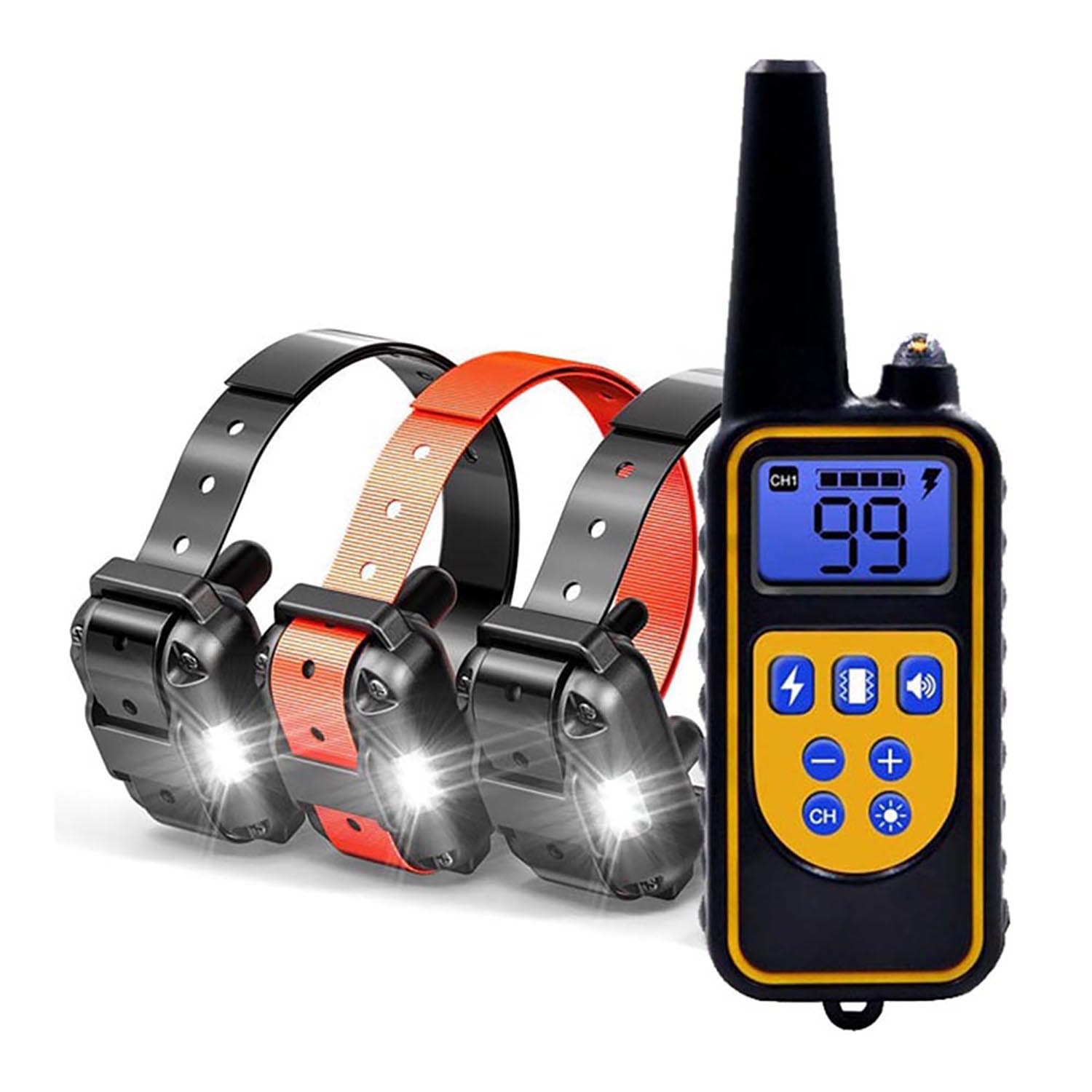 dog training collar 800M remote rechargeable and waterproof dog trainer for 3 dogs