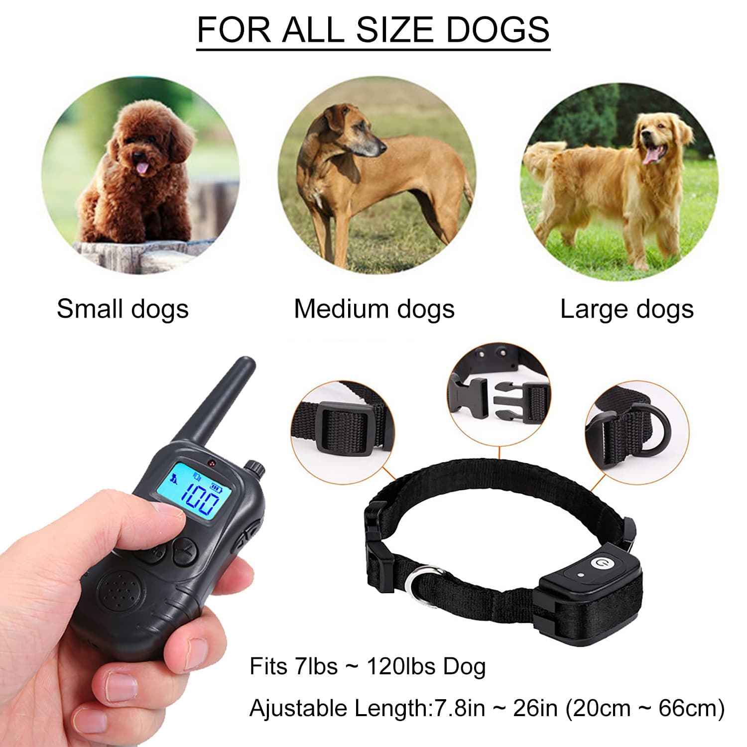 Dog Training Collars Electric Dog Collar 300m for 2 Dogs