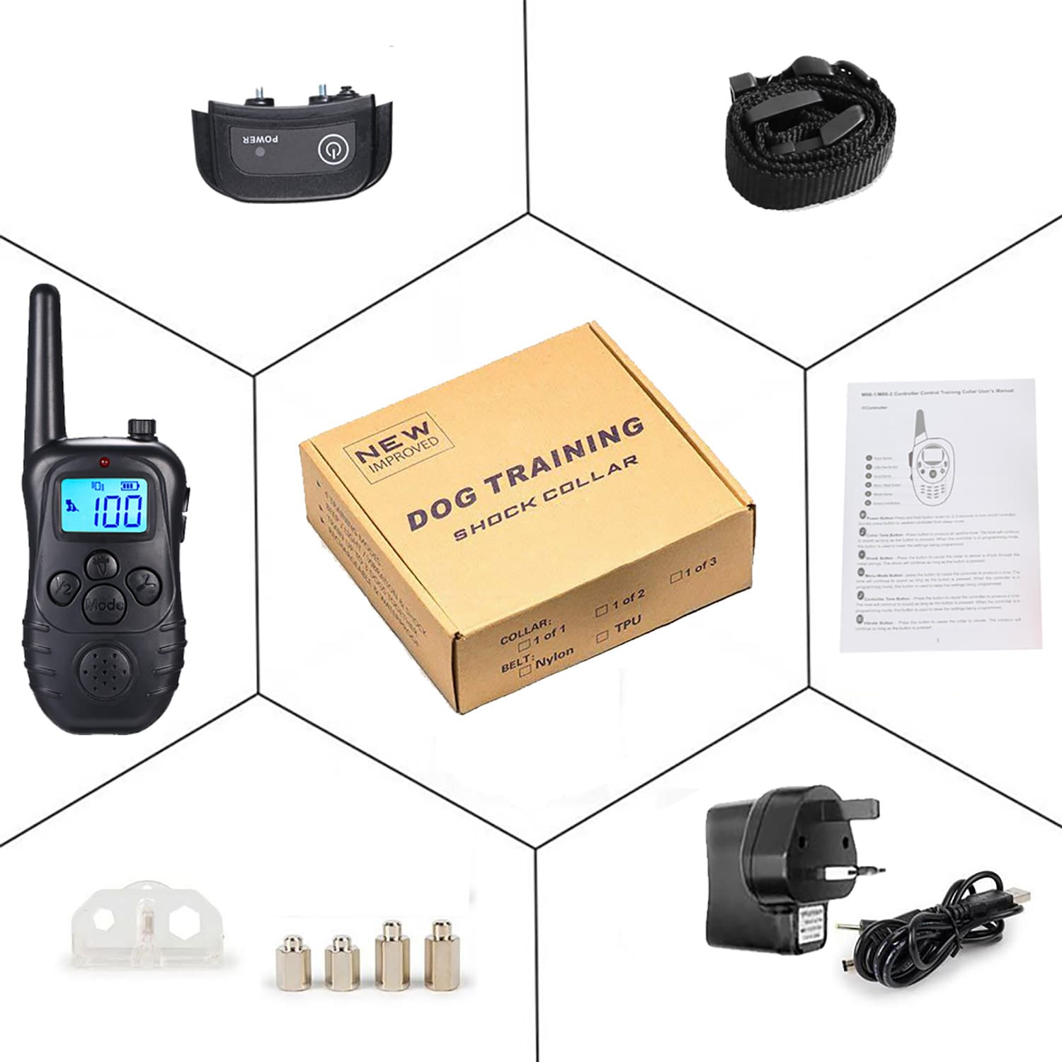 Dog Training Collar with Wireless Remote Waterproof Rechargeable 300M