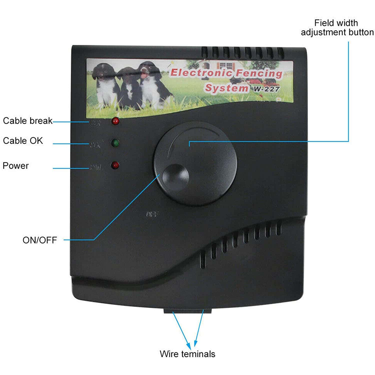 Rechargeable Electronic Dog Fence Wired Containment System with Waterproof Collar